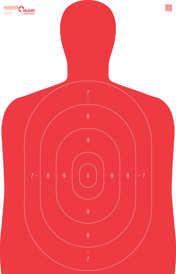 B-27 Silhouette - Red - Card Stock B-27 Silhouette - Red - Card Stock